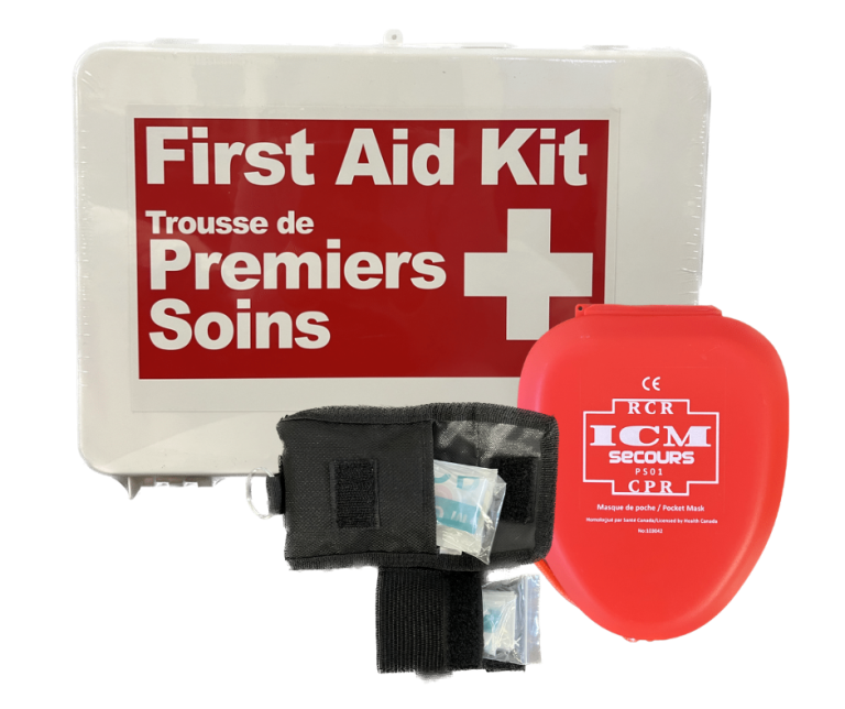 trousse de secours conforme pour le Québec trousse de premiers soins CNESST matériaux secourismes équipements de premiers soins